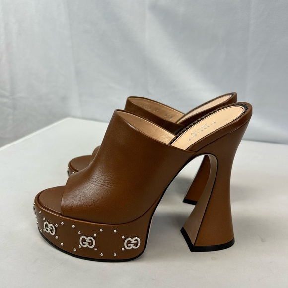 Gucci GG 115mm platform mules in Brown Sz EU 37 / US 7 - Picture 4 of 7